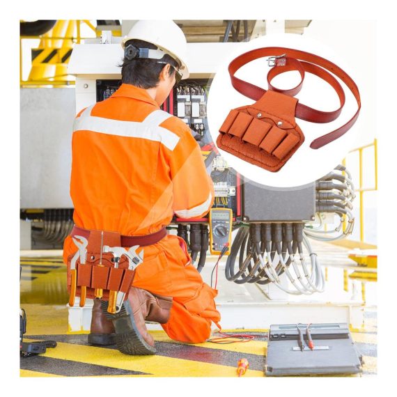 Elektriker Werkzeugtasche aus Leder - Robuste Ledertasche für Maniküre-Kit Dienstgürtel und Bohrgerät - Wartungsgürteltasche für Elektrikerwerkzeug - 1 Stück Arbeitstasche