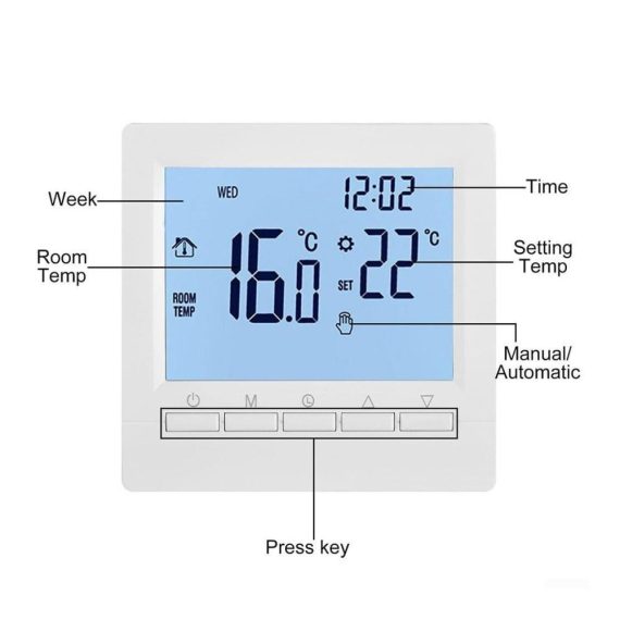 Programmierbarer Tuya Wifi LCD Smart Thermostat für elektrische Fußbodenheizung - Sprachsteuerung 16A