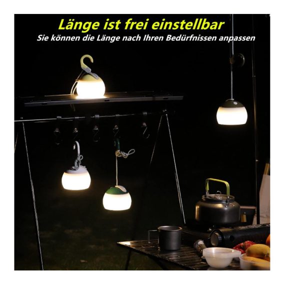 LED Campinglampe mit 320 Lumen 2 Farben 3 Lichtmodi Notstrombank (4000mAh) USB C Wasserdicht (IPX5) Wiederaufladbares Nachtlicht für Wandern Notfall Dekoration