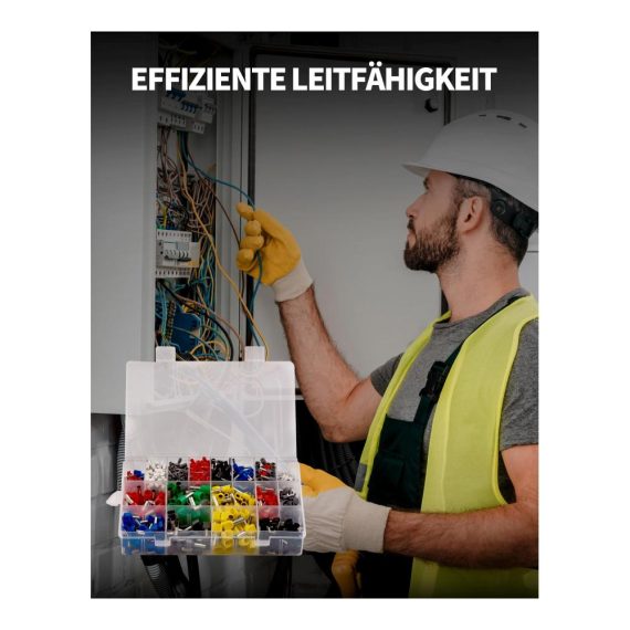 1200-teiliges Set Isolierte Twin & Einzeilige Aderendhülsen 03-16 mm² | Anschlussklemmen & Kits