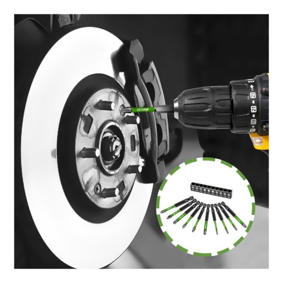 10-teiliges Schraubendreher Bit Set 70mm - Starke Magnetkraft 1/4 Sechskantschaft Phosphid Schwarz Beschichtung - Ideal für Schlagschrauber - Hochwertige Bitsätze