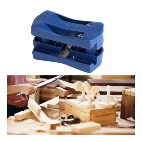 2-Klinge Kantenanleim-Furnierschneider für die Holzbearbeitung - Robust und vielseitig einsetzbar aus PVC-Kunststoff und ABS - Rutschfeste Oberfläche - Ideal für präzises Arbeiten