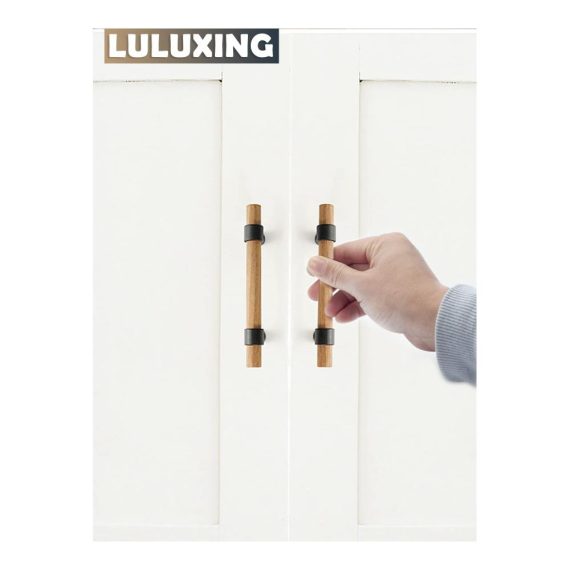 3er-Set Moderne Massivholz Schrankgriffe - Luluxing Holzknäufe für Küche & Kleiderschrank