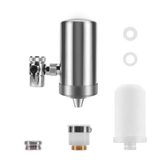 Wasserhahnfilter YJHome aus Edelstahl 304 - Premium Trinkwasserfilter mit Filterkartuschen für gesundes Küchenzubehör