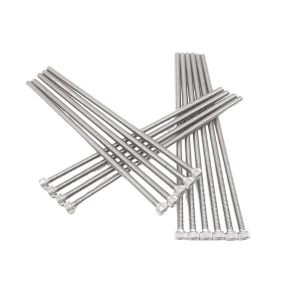 Edelstahl Sechskantschrauben Set M2-M12 DIN912 extra lang Innensechskant Verlängerungsschrauben Rändelschrauben - 304 Edelstahl silber - 20 Stück (M2x45mm