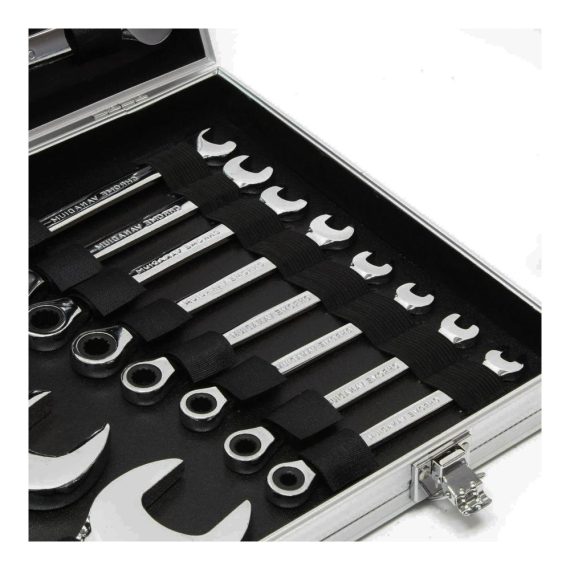 22-teiliger Ringmaulschlüssel Satz 6-32mm mit Gelenk Ratsche und Koffer - Professionelles Werkzeugset für effiziente Reparaturen und Montagen