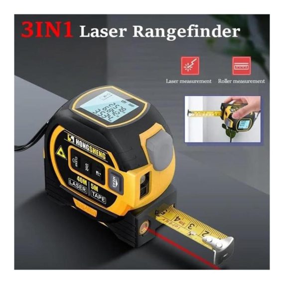 3-in-1 Infrarot-Lasermessgerät & Zubehör mit Maßband Präzises Laser-Messwerkzeug
