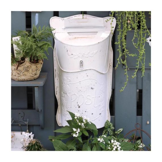 Vintage Gusseisen Locking Mailbox - Dekorative Wandbriefkästen im Freien für den Garten mit metallischem Blumenmuster