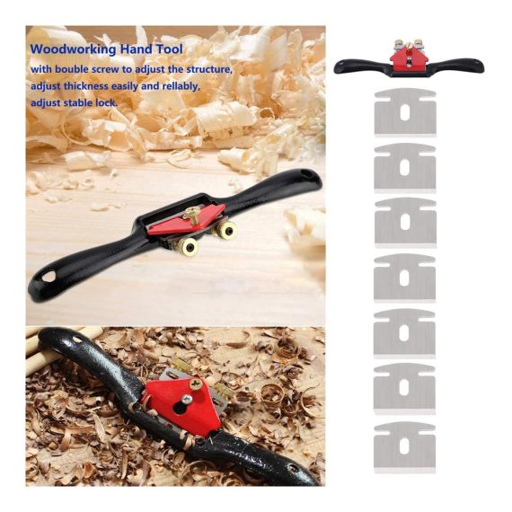Premium 210 mm XPOOP Schweifhobel - Robuster Holzbearbeitungs-Hobel mit verstellbarer Schneidklinge inklusive 8 Ersatzklingen - Handhobel für präzises Handtrimmen und Hobeln - Perfektes Werkzeug für DIY-Projekte