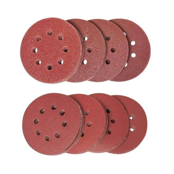 125mm Klett-Schleifscheiben Set - 80 Stück Exzenterschleifer Scheiben mit 8 Löchern Körnung 40-400 für Metall Holz Stein