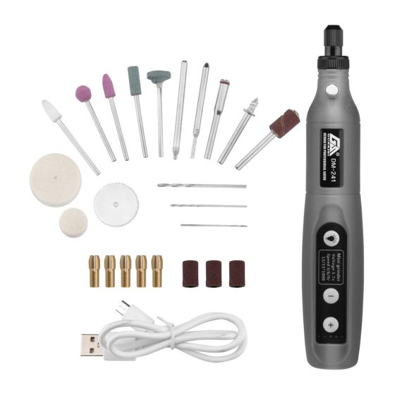 Multifunktionswerkzeug Mini Rotationsbohrer mit USB-Akku und variabler Geschwindigkeit – Mehrzweck Schleifmaschine und Gravurset für Polieren Schneiden und Schärfen – Elektrisches DIY-Werkzeugkit