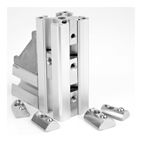 30er-Serie T-Nut-Muttern-Set M6 für 8mm Schlitz Aluprofile 40 Stück Nutensteine mit Schrauben & Innensechskantschlüssel