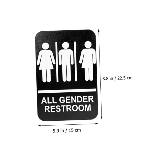 Toilet Signs Set - Modern Office Door Plates for Men and Women Restroom with Braille - Business Bathroom Decorations and Wall Art for Unisex WC - Unique Office Nameplate for Wall Décor