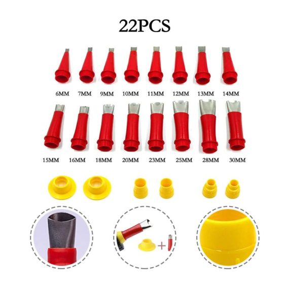 Edelstahl Kartuschenpresse Set mit 22 Dichtungsdüsen Küche und Badezimmer Silikon Dichtmittel Finishing Werkzeug