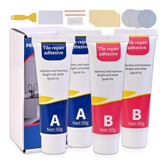 Wasserdichtes Fugenmörtel 200g Fliesenreparaturset - Emaille Reparatur Kit für Keramik Kratzer Löcher Risse - Auslaufsicher und perfekt zur Badewannenriss-Auffrischung