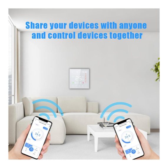 Programmierbares Smart Tuya WiFi-Thermostat - Sprachsteuerung 3A digitales LCD-Display Touchscreen Fußbodenheizung Temperaturregler - Intelligentes Wandthermostat für effiziente Raumklimasteuerung