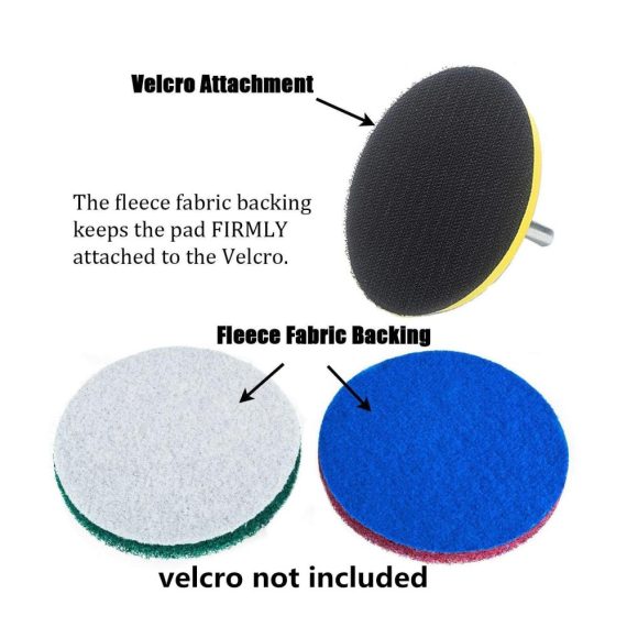 Polierpads und Scheuerschwämme Set - 20 Stück für Bohrmaschine | Kraftvolle Bürste für Fliesenreinigung inklusive 2 Schleifpad-Ersatz | Perfekt für Küche Haus Innen- und Außenbereich
