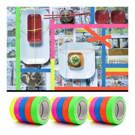Fluoreszierendes Panzertape Set - 15 Rollen UV Schwarzlicht Neon Klebeband 5mm*20m Ideal für Partys Kunst Handwerk und Dekorationen in 5 Farben
