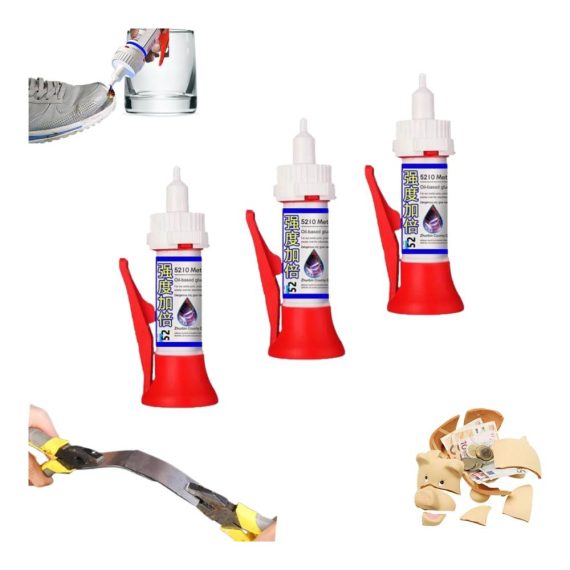 Leistungsstarker 3-in-1 Reparaturkleber-Set Sekundenkleber für Multimaterial Hochfester Ölkleber und Wasserfester Allzweckkleber