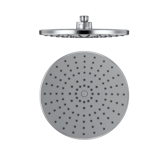 23 cm Einbauduschkopf - Regendusche mit Druckverstärkung Anti-Kalk-Düsen Hochglänzendes Chrom-Finish