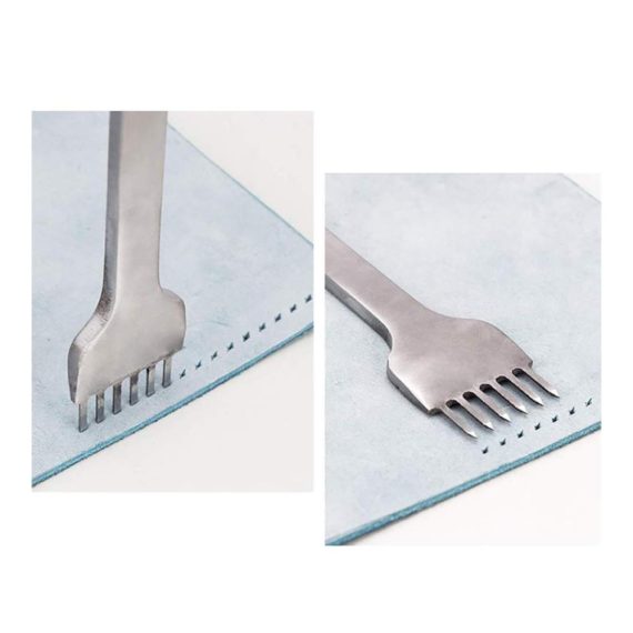 Lederverarbeitungs-Set Profi Locher Punch Werkzeug mit Edelstahl Meißel für präzise 4mm Schnürung - Ideal für DIY Lederprojekte