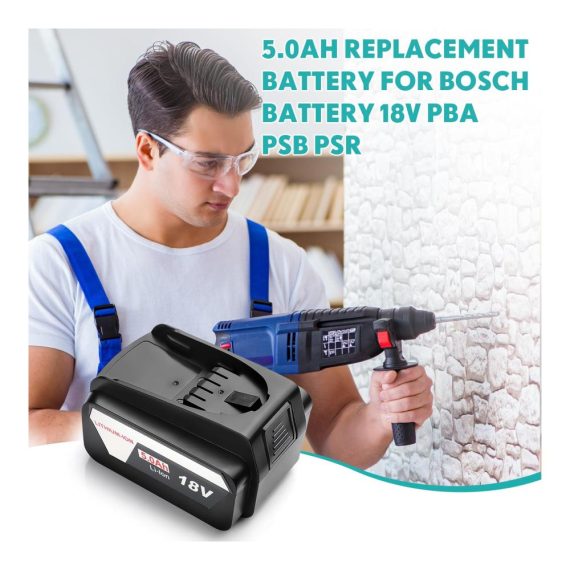 Bosch 18V Werkzeugakku 5.0Ah Ersatz für PBA PSB PSR - Kompatibel mit Gloria und Gardena 18V System - Hochleistungs-Akku für kabellose Freiheit