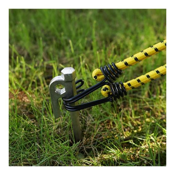Elastisches Gummiseil-Set mit Haken (60 cm 4 Stück) - Vielseitige Bungee-Seile für Zelt-/Planenbefestigung gelb