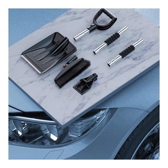 3-in-1 Zusammenklappbare Schneeschaufel Tragbares Set für Auto & Camping