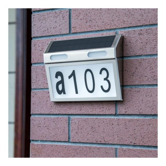 Solar-Hausnummernschild mit LED-Beleuchtung für draußen – Moderne Adressnummern für Häuser