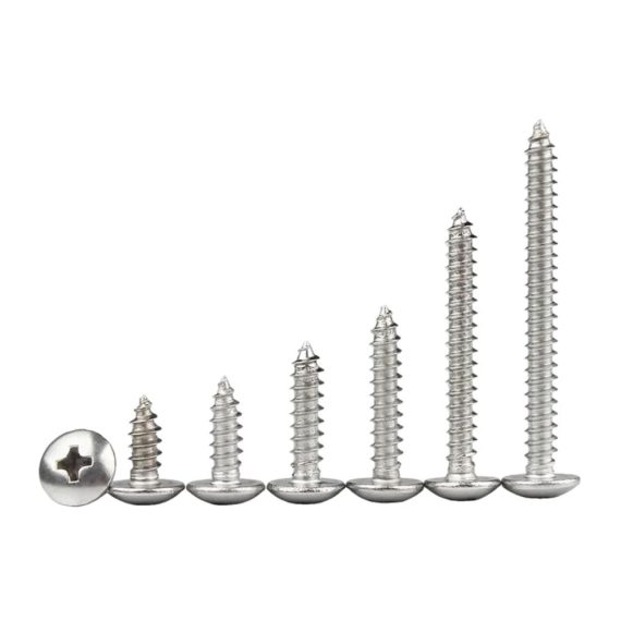 Edelstahl Rundkopf Selbstschneidende Kreuzschrauben - Metrische Maschinenbefestigung M3x14mm 50 Stk