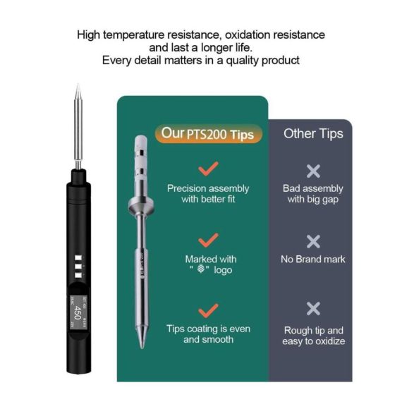 Elektrischer Lötkolben PTS200 V2 - 100W PD3.0-Firmware-Upgrade Tragbar und Schnell Erhitzend
