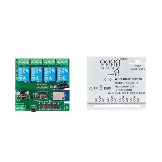 4CH Tuya WiFi Schalter - Smart & Ferngesteuerte Stecker für Hausautomation | Timer DIY Alexa & Google Home kompatibel