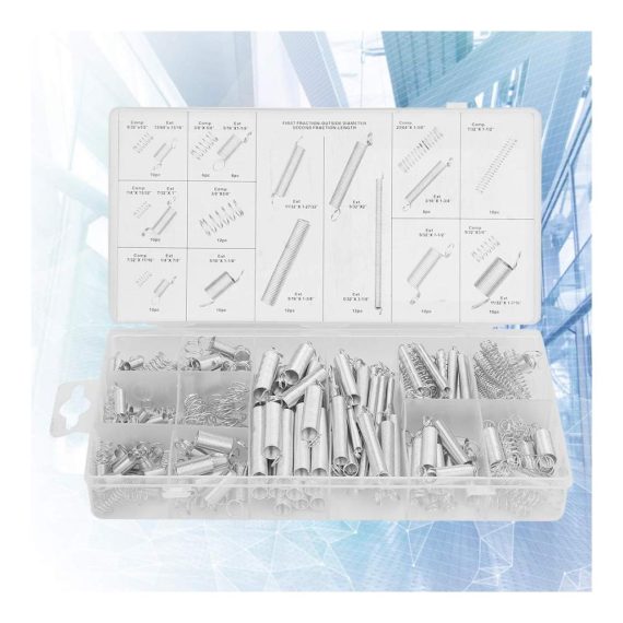 Federzwingen Kit 200 Stück Metallfedern in 20 Größen – Zug-Druckfeder-Sortiment mit praktischer Box