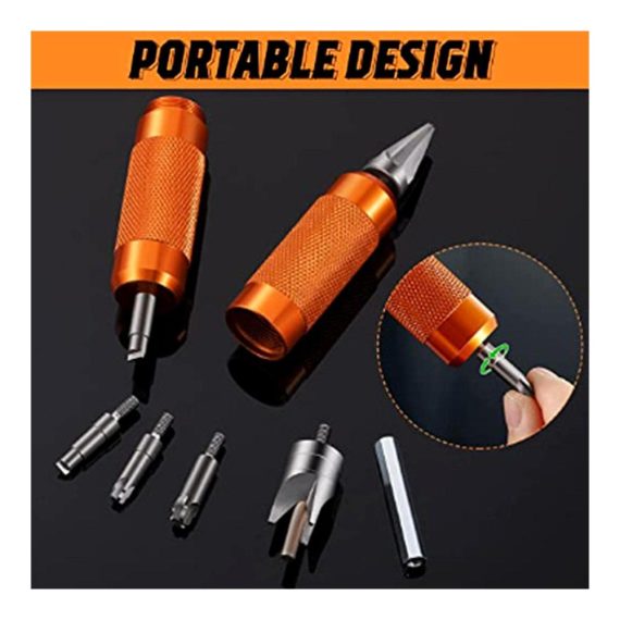 Heavy Duty Hand Deburring Kit - Professional Router Bit Rotary Deburr Tool with External Coverage for Metal Chamfering and Burr Removal in Pipes