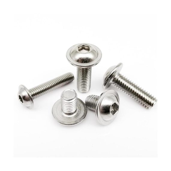 Zylinderschrauben M4 M5 aus hochwertigem 304-Edelstahl mit Sechskant Innensechskant Rundknopf Flanschkopf Unterlegscheibe und Dichtung – Inbusschraube Bolzen-Set Cheerfully (35mm 10 Stück M5