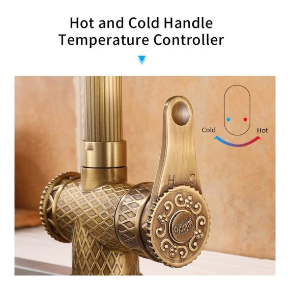 Antik-Bronze Küchenarmatur mit 360° Drehung | Einhebel-Heiß- und Kalt-Wasserhahn für Küchenspüle | Bidet-Armaturen inklusive | Hochwertige Küchenarmatur Fast