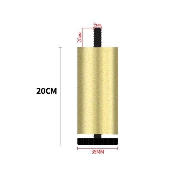 Aluminiumlegierung Möbelfüße 4er Set - Höhenverstellbare Sofa Tischbeine (20cm Gold) mit Gewinde für DIY-Möbelprojekte