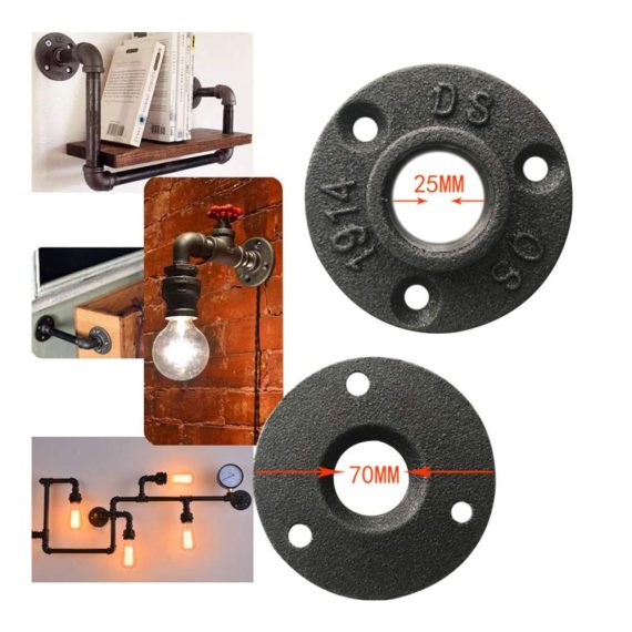 10er Pack 3/4-Zoll Eisenflanschmuttern - Industrieller Vintage Rohrflansch für Wandmontage und Dekorative Rohrmöbel
