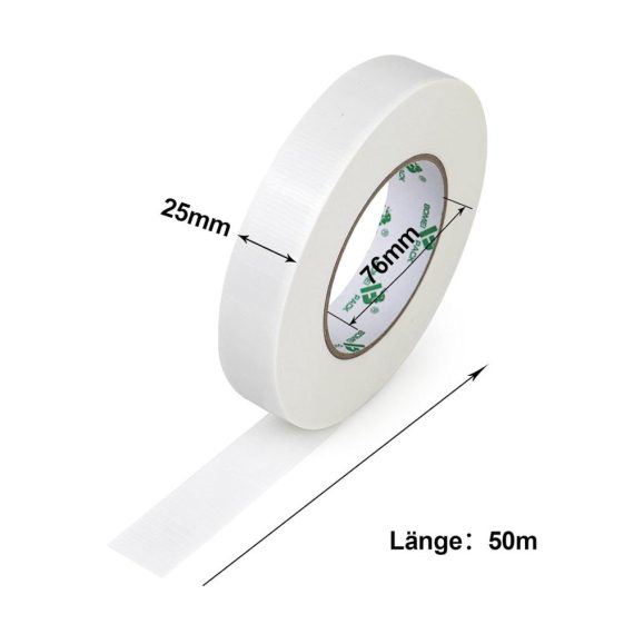 Panzertape BOMEI PACK 1 Rolle - 25mm x 50m Gewebeband Weiß Extra Starkes Panzerband Gewebeklebeband mit hoher Stärke Duct Tape wasserfest für vielseitige Anwendungen