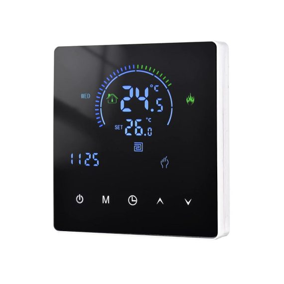 Programmierbares WiFi Smart Thermostat für Fußbodenheizung – Fernsteuerbar Tuya-kompatibel mit einstellbarer LED-Helligkeit 90-240V