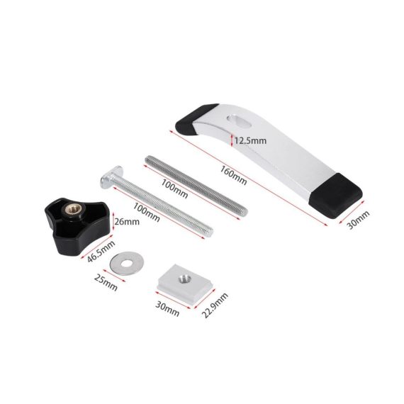T-Nutenklemmen-Set für Holzbearbeitung - Holzzwingen T-Slot Clamp Kit mit Quick Acting Niederhalterklemmen inklusive T-Nutenschiene (Whole Clamps Set