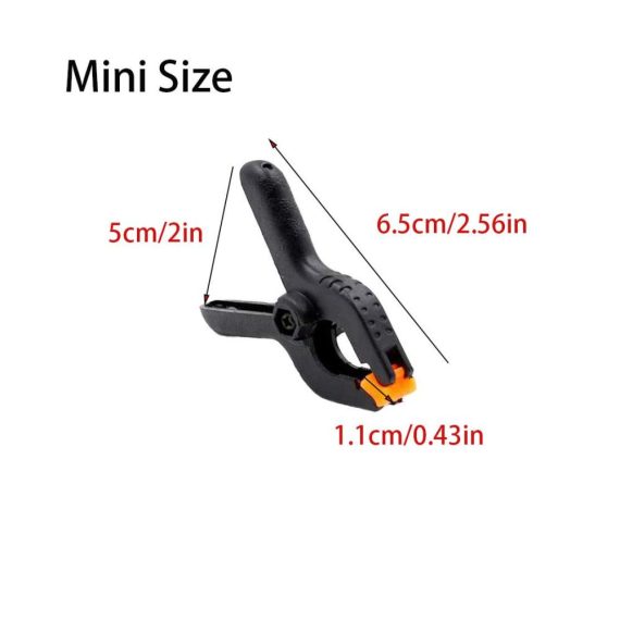 20 Mini Federklemmen DRERIO - Schwarze Nylon Spannklemmen für Fotografie Foto Studio Handwerk Garten und Terrasse - Hochleistungs-Frühlings-Klemmen für vielseitigen Einsatz