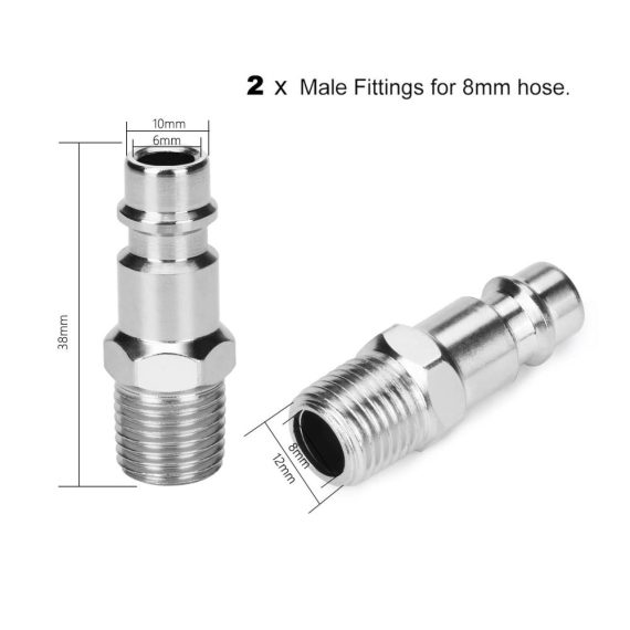 Euro Druckluftkupplung Set - 10 Stück 1/4BSP Schnellkupplung für Schläuche | Kupplungsstecker Luftleitung Kompressor Fitting | Hochwertige Schlauchkupplungen