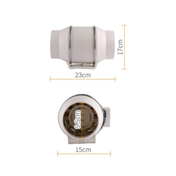 Badlüfter Abluftventilator mit Kugellager leistungsstarkes Rohrlüfter Gebläse für Bad WC Küche - 100mm/150mm Vents Rohrventilator ideal für Gewächshaus Zelt Garage - Effizientes 35W HF-100P Lüftungssystem