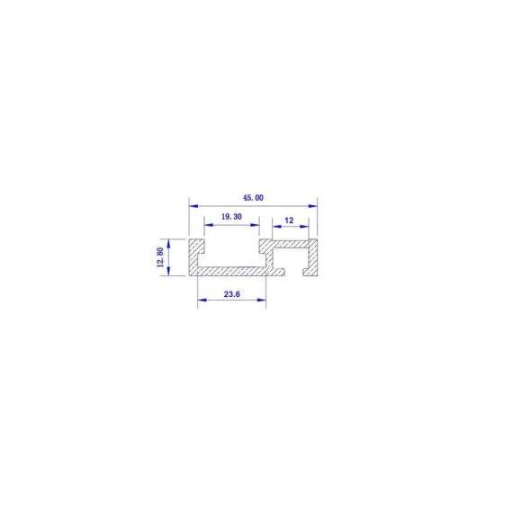 Gehrungsschiene 1000 mm - Aluminiumlegierung für Tischsäge und Frästisch T-Nut Führungsschiene 45 x 128 mm - Präzise Holzbearbeitungswerkzeuge