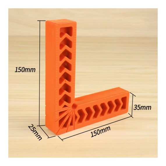 Holzbearbeitungswinkelspanner 90 Grad Eckklemmen-Set (3 Stück) für präzise Carpentry – L-Typ Lineal inklusive