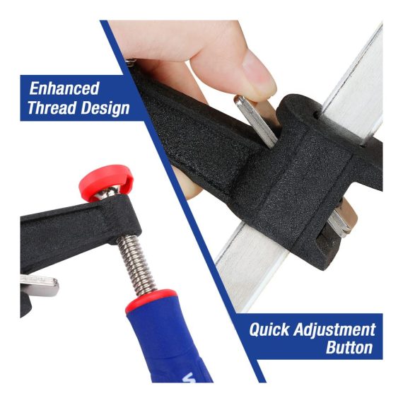 Präzisions-Schraubzwingen-Set aus hochwertigem Stahl und Nylon – 2er Pack Spannweite 150mm 272kg Spannkraft Maultiefe 80mm ideale Fixierung für Handwerk und DIY
