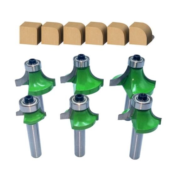8mm Schaft Abrundfräser Set - 6-teiliges Fräswerkzeug für präzise Kantenbearbeitung & Aushöhlung in Holz - Hartmetall Oberfräsen-Bits für professionelle Holzbearbeitung