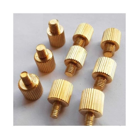 Rändelschrauben Set M5x15 5 Stück – Handverdrehte Bolzen mit Messing Rändelkopf und Gewinde ideal für Dekoration und präzise Anwendungen