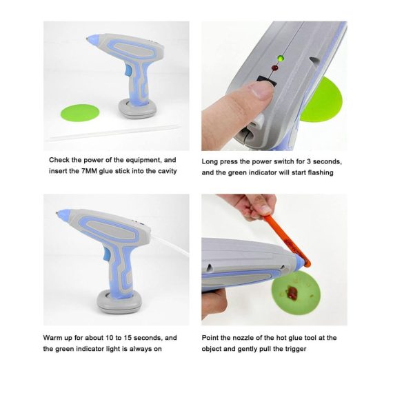Wiederaufladbares Mini-USB-Heißklebewerkzeug mit Anti-Verbrühungsdüse - Ideal für Handwerk Heimwerker Kunst und Reparaturen - Präzise Klebepistole für kreative Projekte